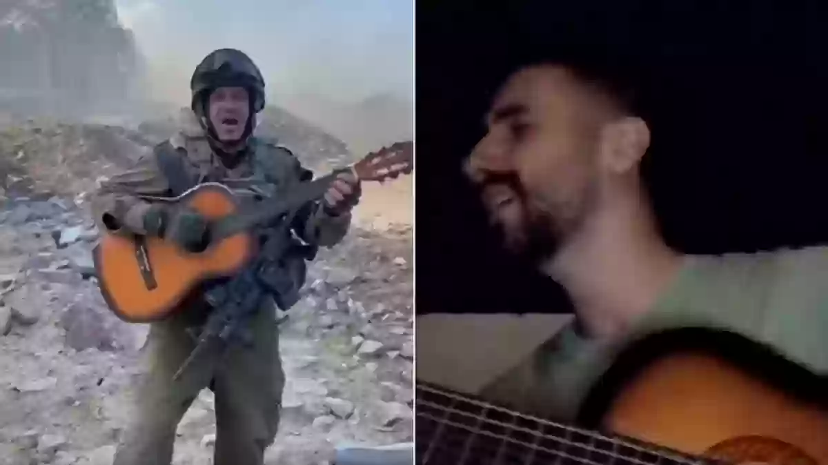 بالفيديو إسرائيلي يعزف على جيتار في قطاع غزة
